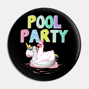 Pool Party Llama Unicorn Float Funny Llama Gift Tank Top Pin