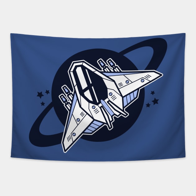 Spacecraft Shooter Tapestry by erwinwira