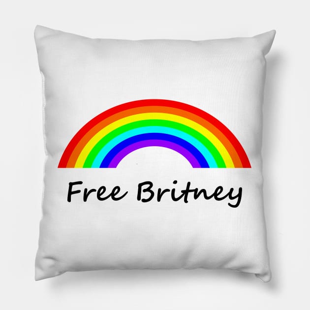 Rainbow Free Britney Typography Pillow by ellenhenryart