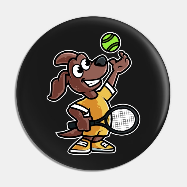 Dog Tennis Player Funny Coach print Pin by theodoros20