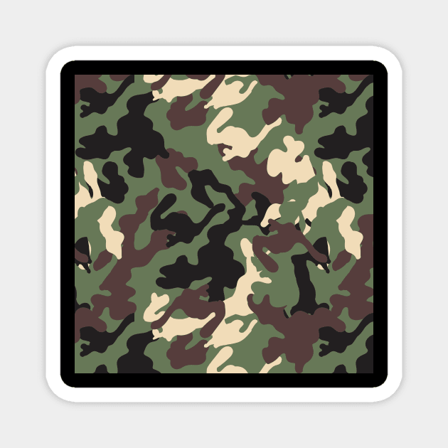 Camouflage Seamless Pattern Magnet by aquariart