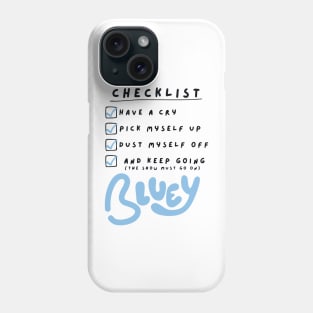 bluey checklist Phone Case