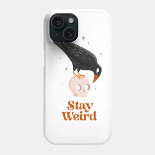 Cute Raven - Stay Weird - Red Phone Case