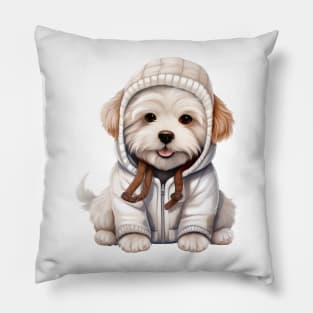 Winter Coton De Tulear Dog Pillow