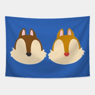 Cartoon Chipmunks Minimalist Tapestry