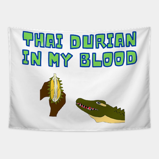 Hungry Crocodrian - Crocodile with Durian blood type ! Tapestry by drawkwardly