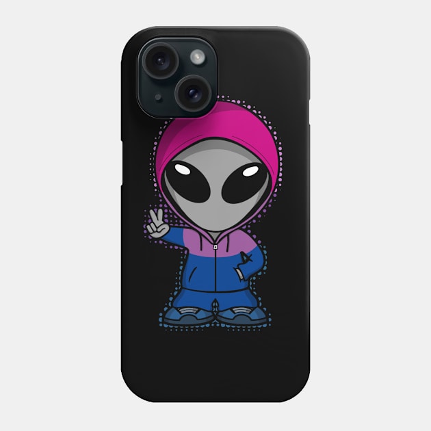 Space Alien Bi Pride Colors Phone Case by SpaceAlienTees