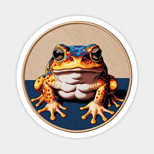 Colorful Toad Embroidered Patch Magnet