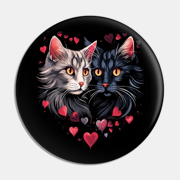 American Bobtail Couple Valentine Pin by JH Mart