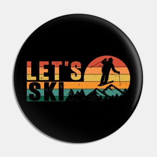 Vintage Ski Racing Retro Skiing Winter Sports Lovers Skier Pin