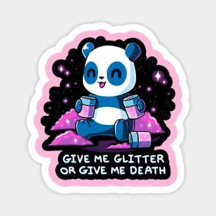 Give me glitter! Cute Funny Panda Girly Animal Lover Artwork Magnet