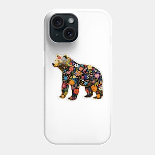 Abstract Floral Bear Silhouette Phone Case