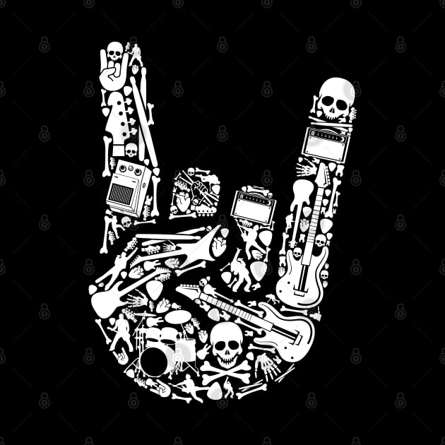 Metal rock music hand illustration by ShirtyLife