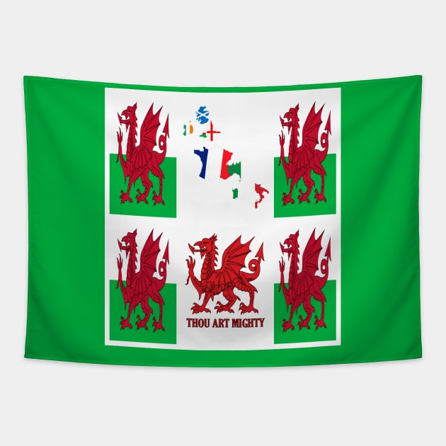 Wales Rugby Fan Baner Cymru Flag Design Tapestry by taiche