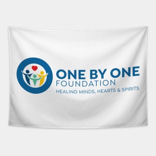 One By One Blue logo in landscape with tagline Tapestry