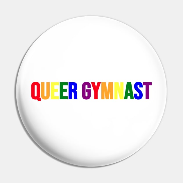 QUEER GYMNAST (Rainbow - one line) Pin by Half In Half Out Podcast