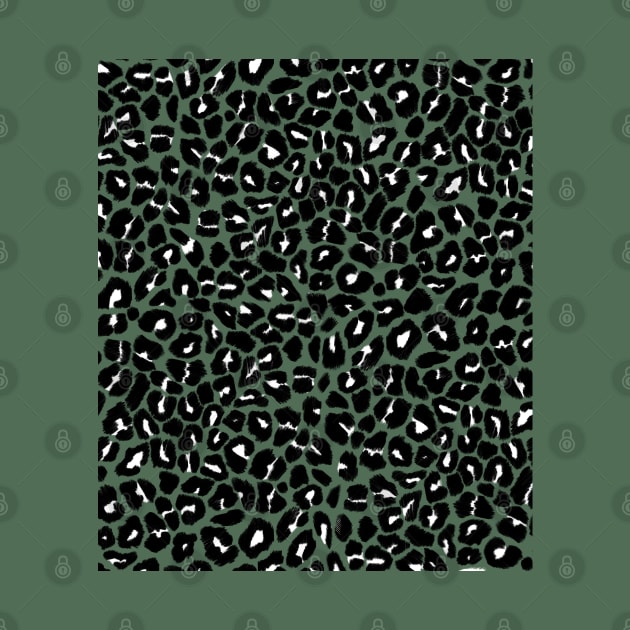 Olive Green Leopard Spots Print by OneThreeSix