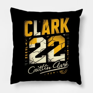 Distressed grunge Clark 22 Caitlin clark signatue Pillow