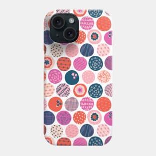 Textured Circles Pink Red Blue Phone Case