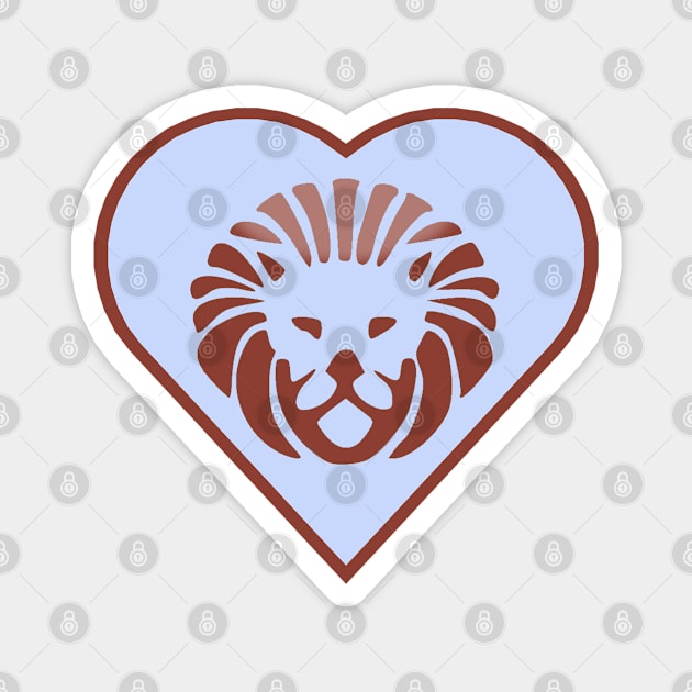 Big Lion Hearted (pastel blue ver.) Magnet by YJ PRINTART