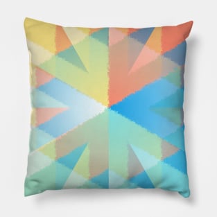 Geometric Swirl of  Colorful Triangles Pillow