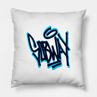 subway graffiti tag Pillow