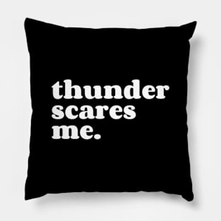 thunder scares me. Pillow