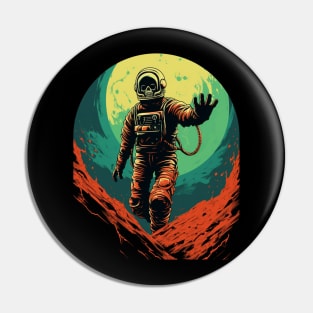 Skeleton Astronaut Sci Fi Horror Pin