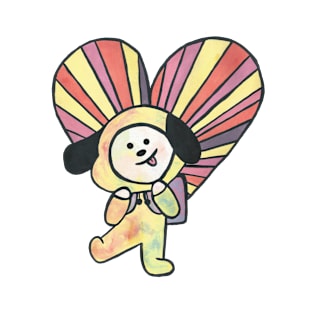 Chimmy With Heart Parachute Inspired Kawaii Street Art Graffiti T-Shirt