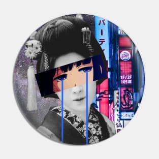 Aesthetic  Anime Neon Geisha Pin