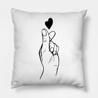 korean gesture love heart Pillow