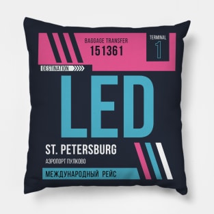 St Petersburg (LED) Airport Code Baggage Tag Pillow