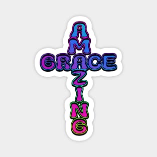 Amazing Grace Neon Cross Magnet