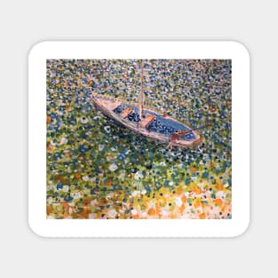 Boy with Boat, painting by Geoff Hargraves Magnet