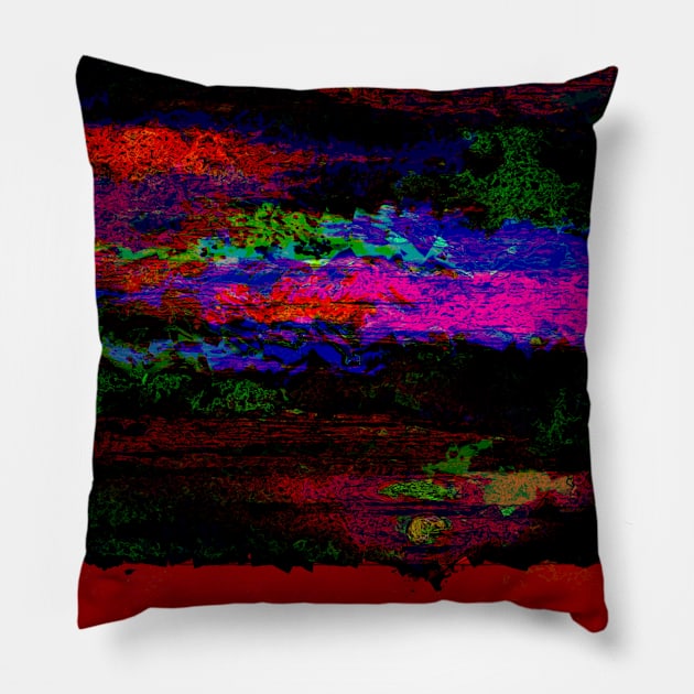 Freaky tropical sunset Pillow by stevepaint