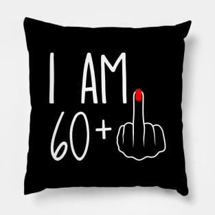 Vintage 61st Birthday I Am 60 Plus 1 Middle Finger Pillow