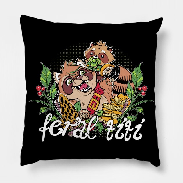 Feral titi Pillow by InkyMcStapleface