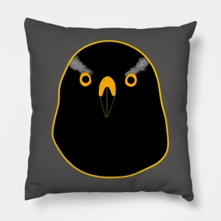 Black Goshawk with yellow eyes Pillow