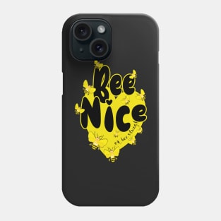 Bees on a Yellow Heart. Bee Nice - Or Bee Stung! Phone Case