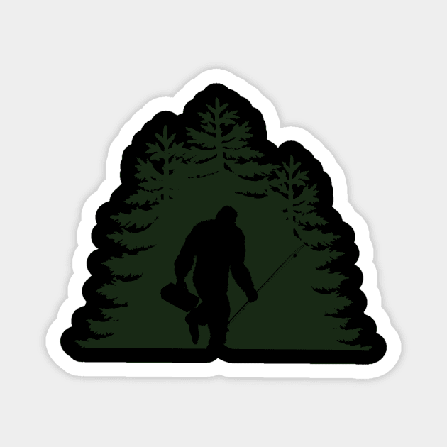 Bigfoot fishing Magnet by 752 Designs