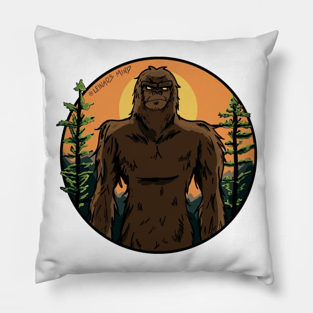 Sasquatch Sunset Pillow by LeinadsMind