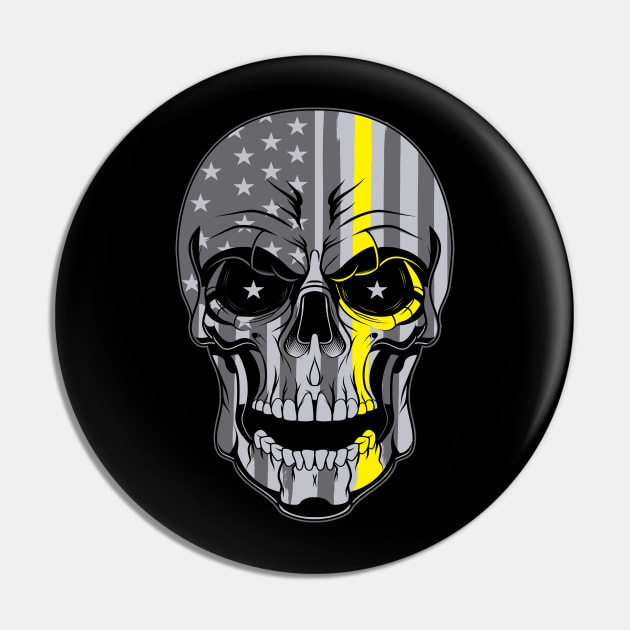 thin yellow line flag skull Pin by Jandjprints