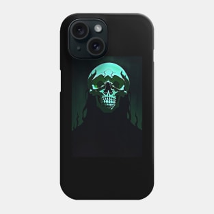 Neon Cyan Skull Phone Case