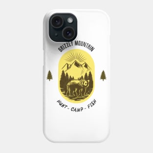 Grizzly Mountain Hunt Camp Fish - Yellow Phone Case