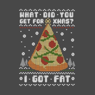 Fatty Christmas - Christmas Tree Present - Pizza Food T-Shirt