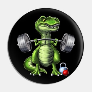 T-Rex Dinosaur Fitness Workout Pin