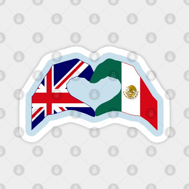 We Heart UK & Mexico Patriot Flag Series Magnet by Village Values