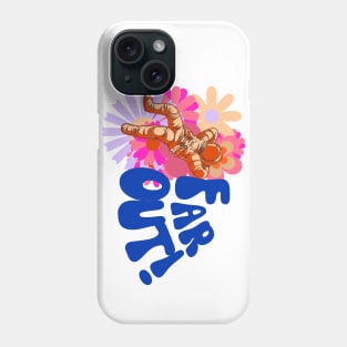 Far Out Flowers Astronaut - Groovy 70s White Phone Case