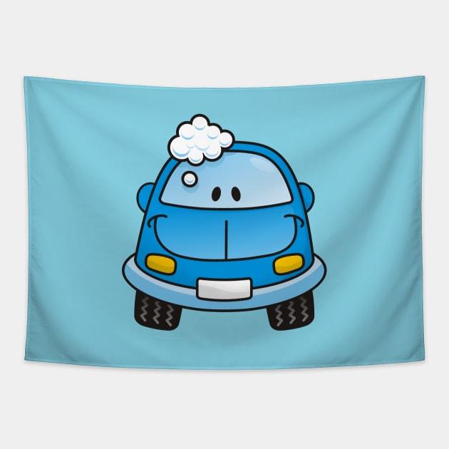 Blue Car with Bubbles Tapestry by sifis