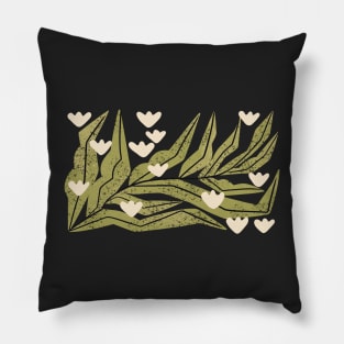 Reaching Tulips (Charcoal) Pillow